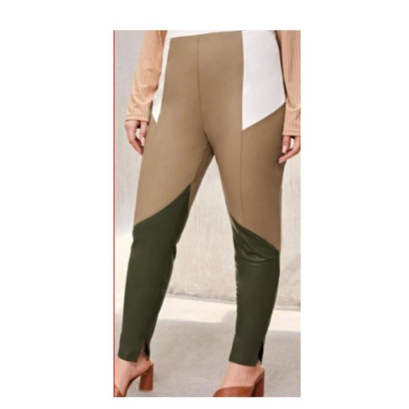 SHEIN Pants - #11. SHEIN Pants Legging Split Hem PU Leather 3X